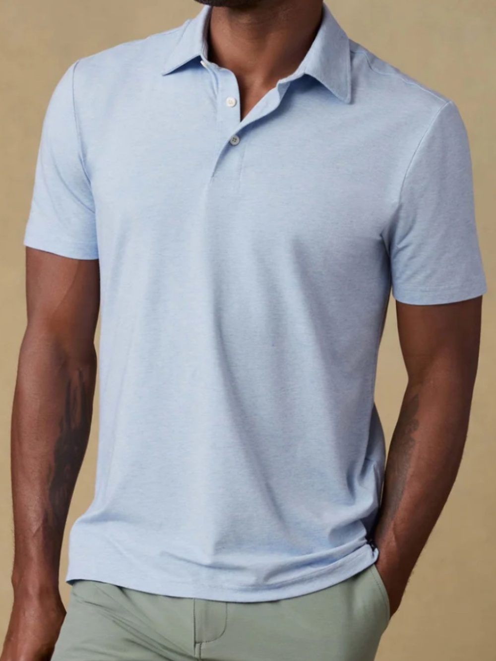 Faherty Brand Short-Sleeve Movement™ Polo - Cardiff Blue Heather Size XL